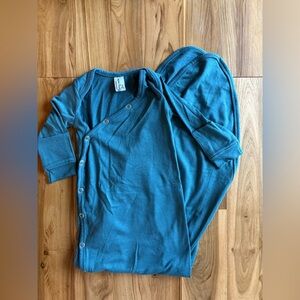 Copper Pearl Teal Baby sleep gown with Snap Buttons newborn